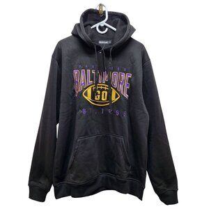 Baltimore Football Hoodie Black  Purple Graphic Print Size L Clor City Classic